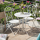 Bistro-Set „Idylle“, 3tlg. | klappbares Balkonset aus cremeweißem Metall