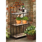 Mediterranes Stand-Regal - Metall/Steinmosaik, 115 cm