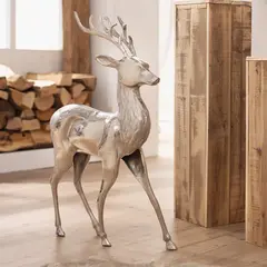 Großer Deko-Hirsch "Silver", 72 cm