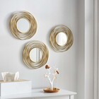 Runde Deko-Spiegel, 3er Set, Goldfinish
