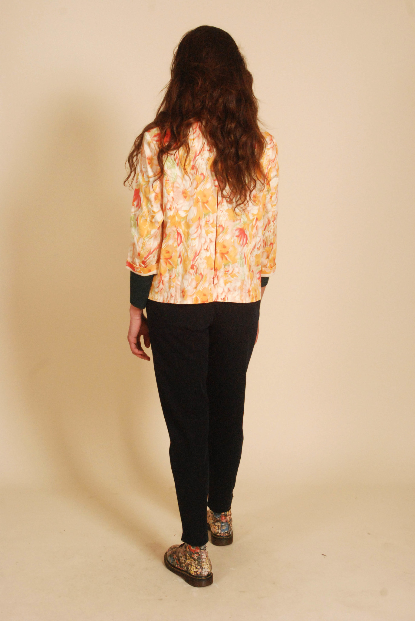 Floral jacket with button front