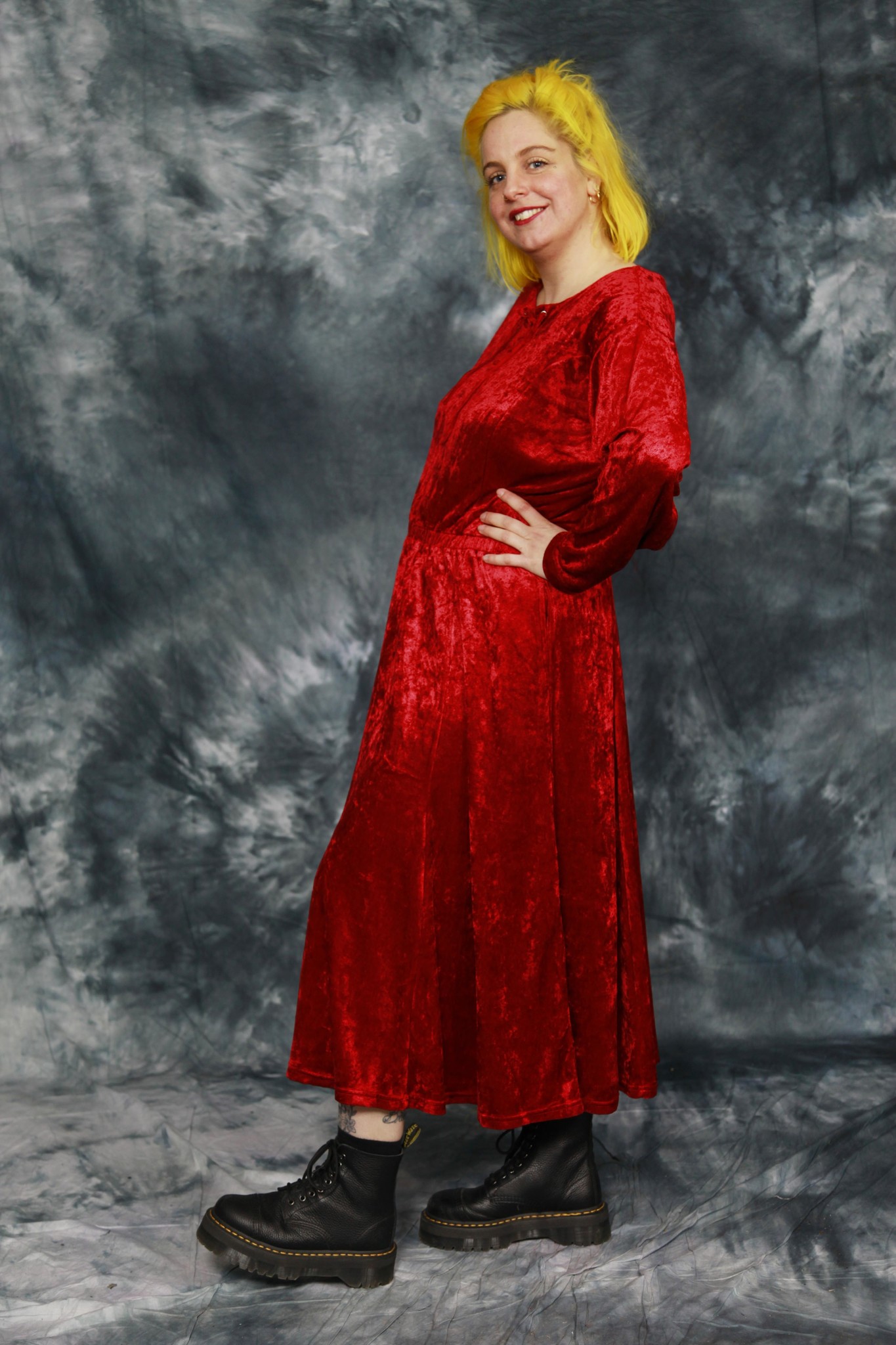 Striped brown 70s dress - VNTG Label