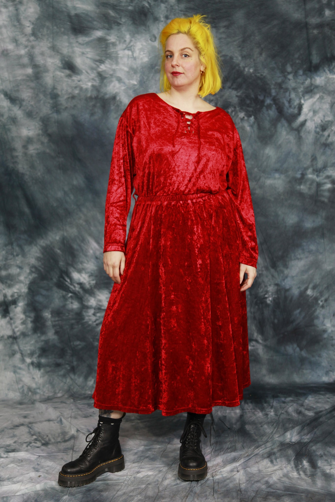 Striped brown 70s dress - VNTG Label