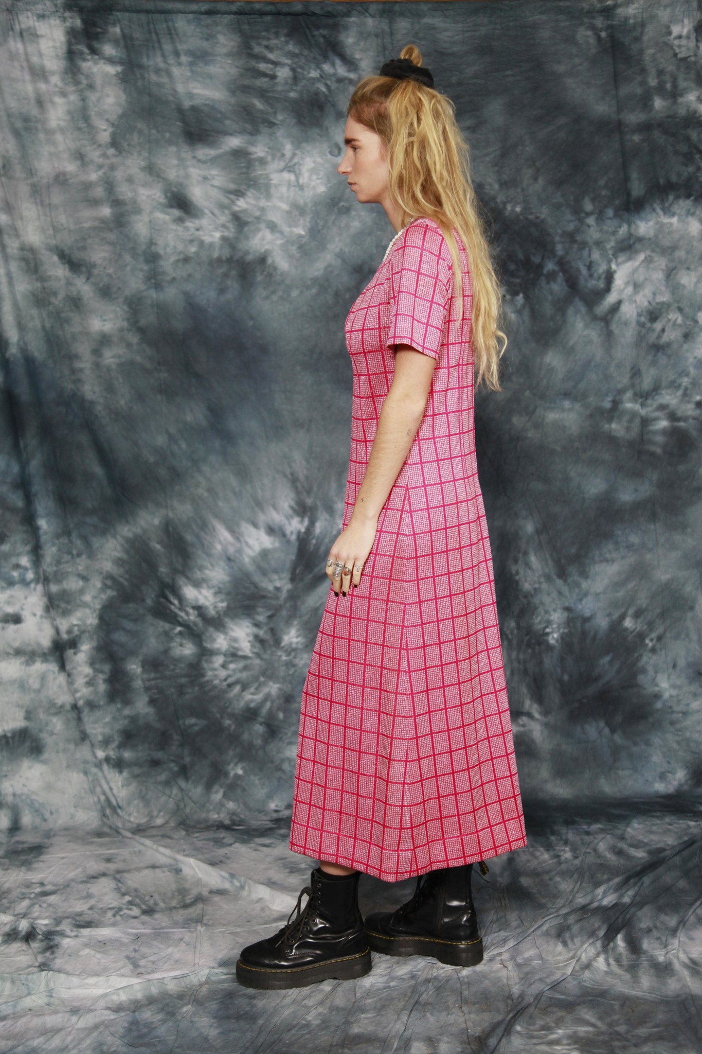 Pink 70s maxi dress