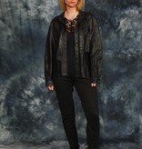Black leather blouse