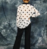 Classic 80s polka dot blouse