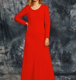 Red 70s maxi dress
