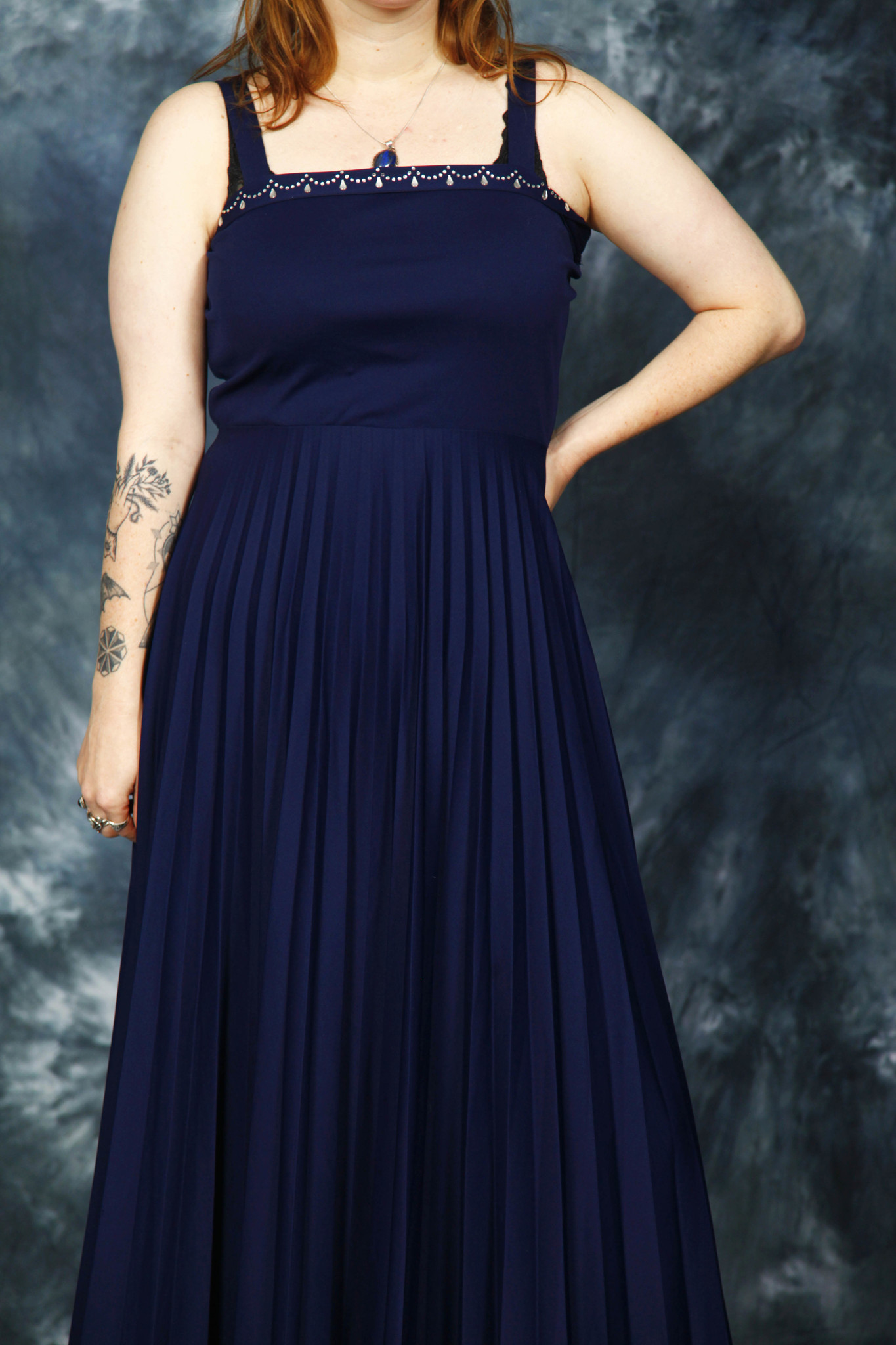 Blue 80s maxi dress