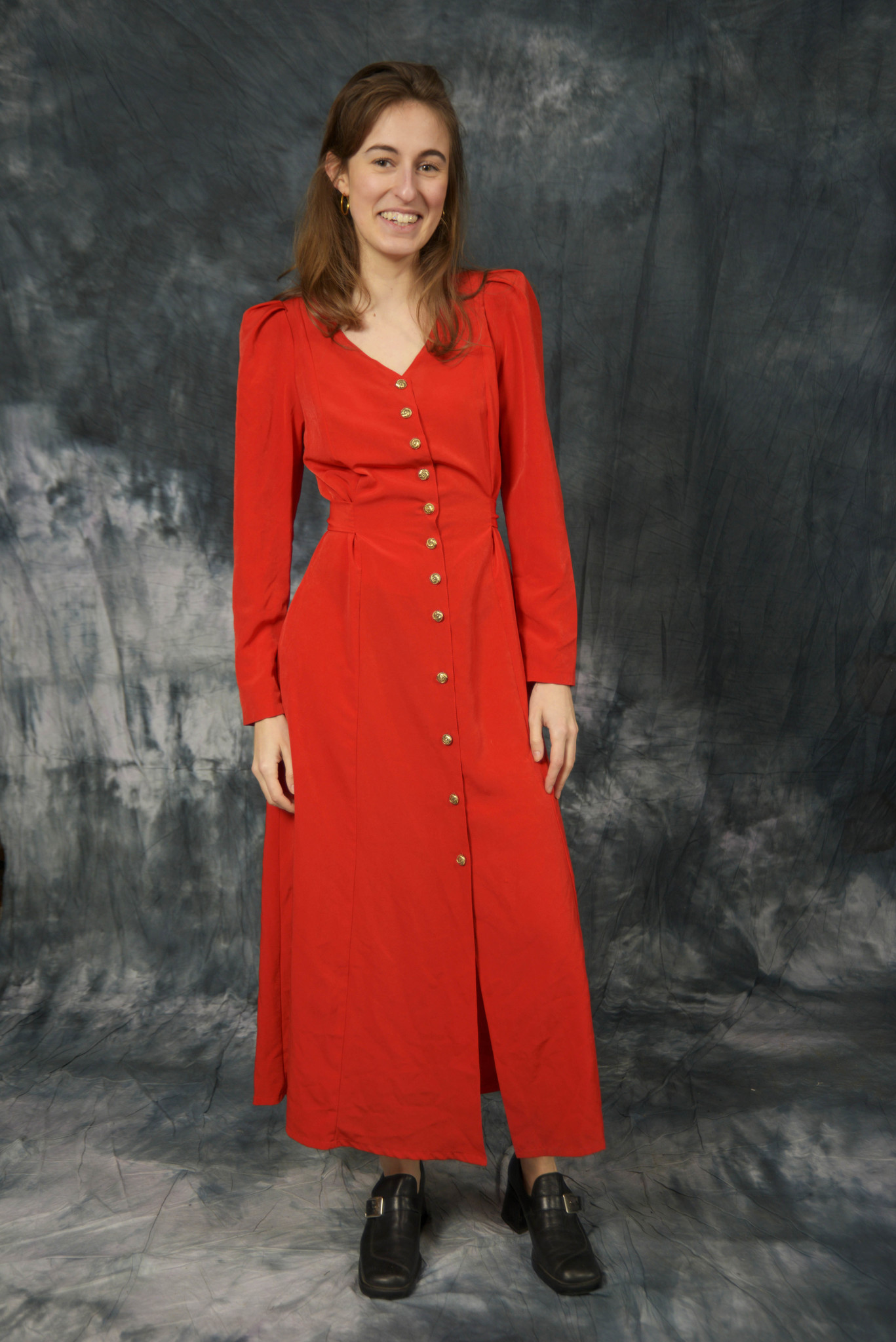 Red 90s maxi dress