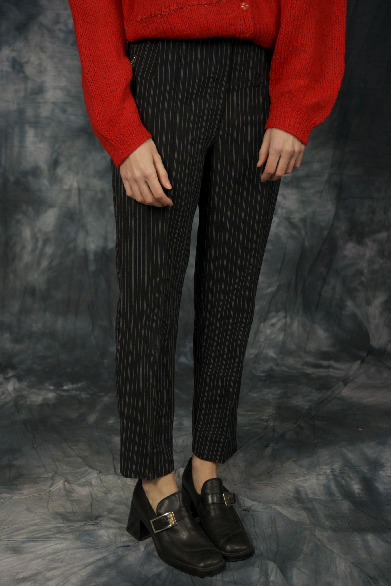 Striped 90s high waist trousers