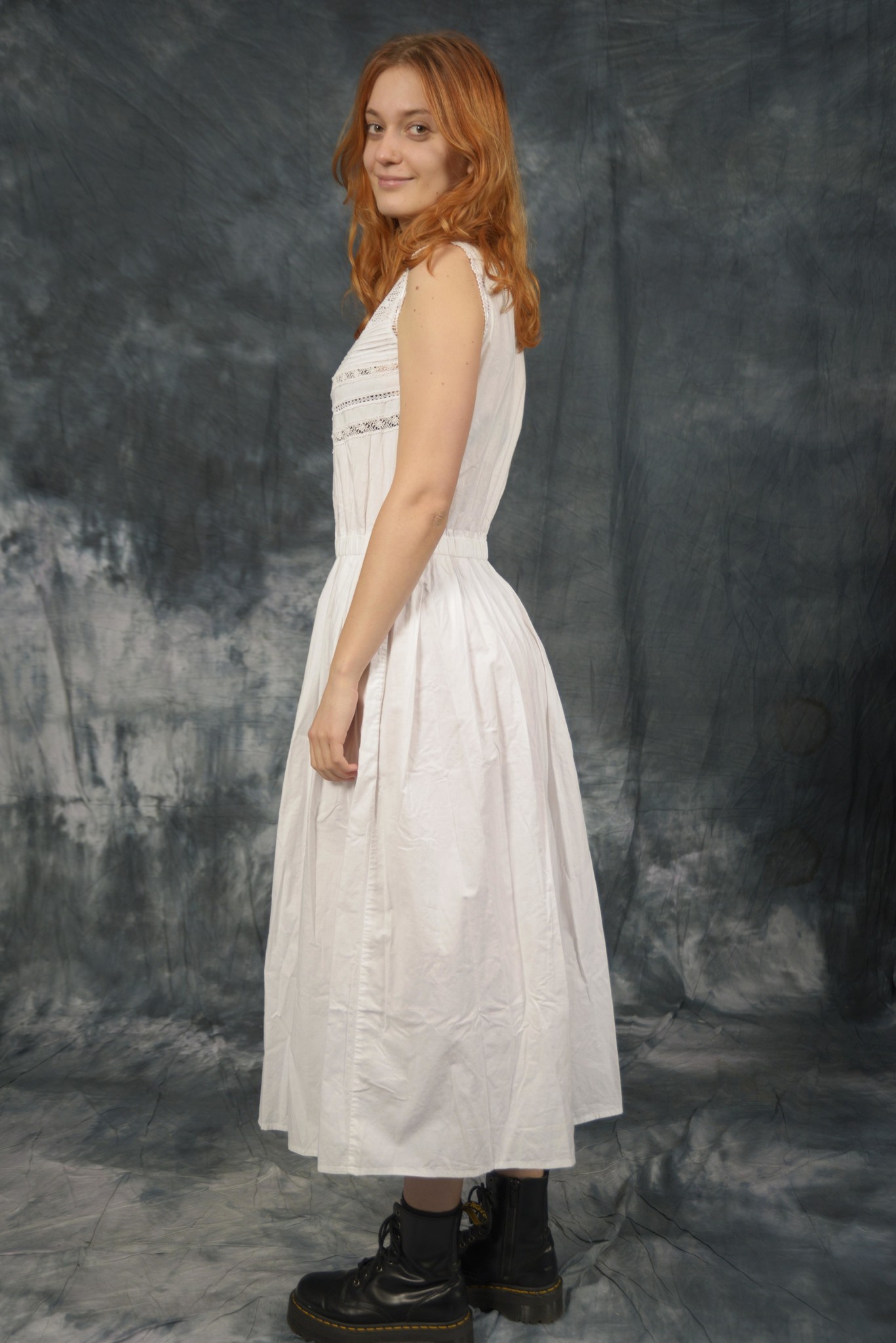 White 90s summer dress