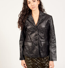 Black 90s leather coat