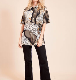 Silk blouse with animal print