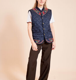 Embroidered quilted waistcoat