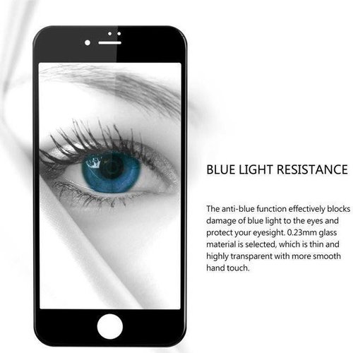 Diva Apple iPhone 7 / 8 Anti Blue Light Fullscreen Screenprotector - Glas - Zwart