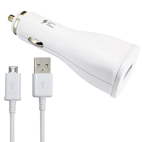 Samsung Originele Adaptive Fast Charging Dual port Autolader 9.0V / 2,0 A met kabel - Wit