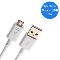 Samsung Micro USB 2.0 Originele data + oplaadkabel 1,5 meter - Wit