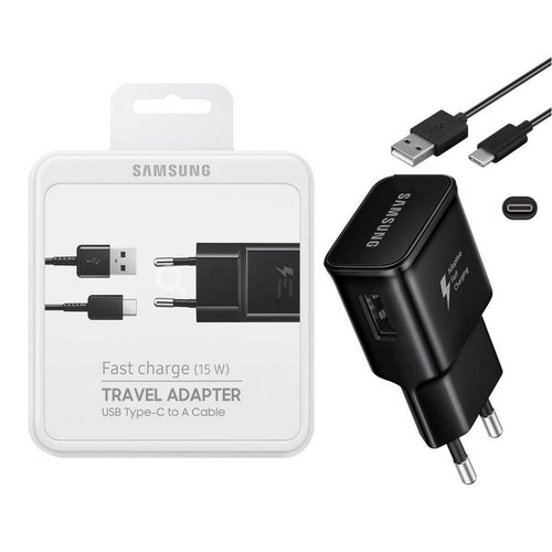 Samsung Galaxy S8 & S8 Plus Originele Adaptive Fast Charging Snellader Met Type-C kabel - Zwart