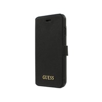 Guess Originele Saffiano Collection Folio Bookcase hoesje voor de Apple iPhone 7 / 8 Plus - Zwart