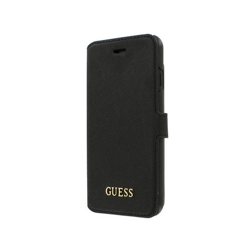 Guess Originele Saffiano Collection Folio Bookcase hoesje voor de Apple iPhone 7 / 8 Plus - Zwart