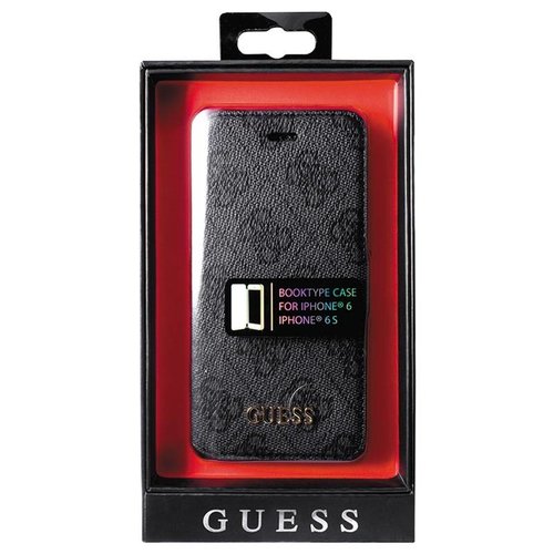 Guess Originele Monogram Folio Bookcase Hoesje voor de Apple iPhone 6 / 6S - Grijs