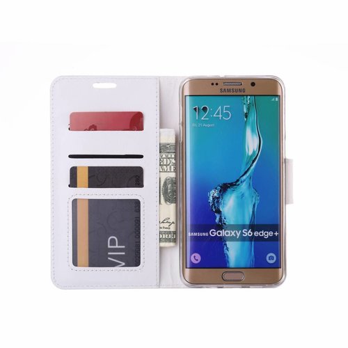 pedaal Zijdelings barbecue Bookcase Samsung Galaxy S6 Edge Plus hoesje - Wit - Diamtelecom