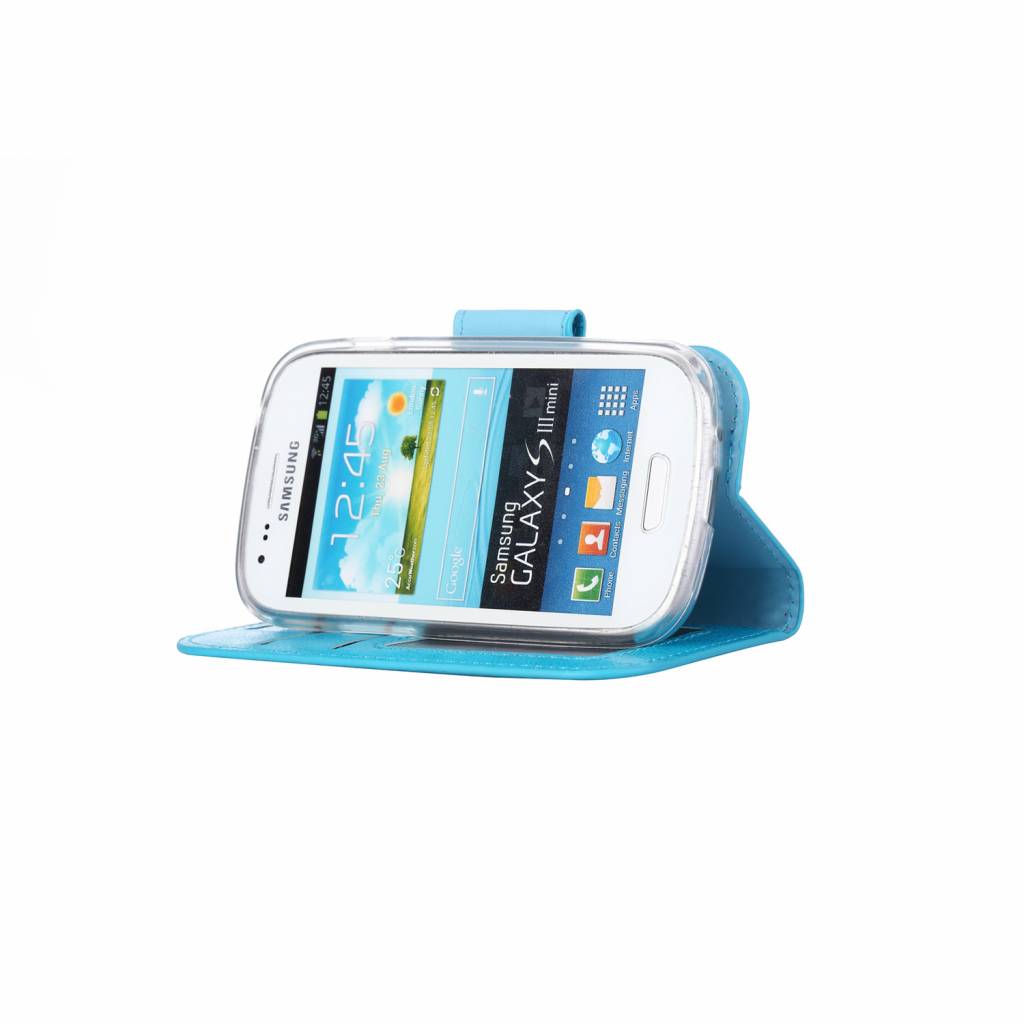 Bookcase Samsung Galaxy Mini hoesje - Blauw Diamtelecom