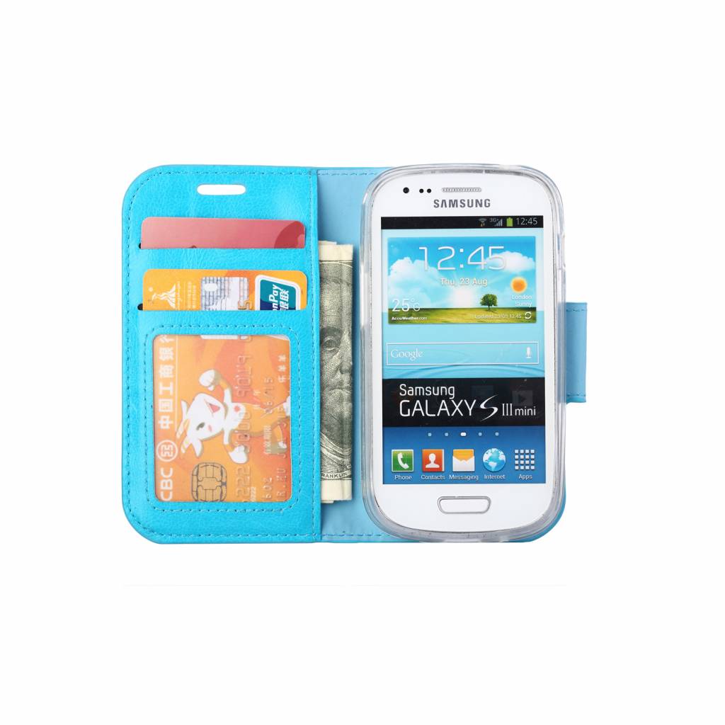 betreuren geweld Christchurch Bookcase Samsung Galaxy S3 Mini hoesje - Blauw - Diamtelecom