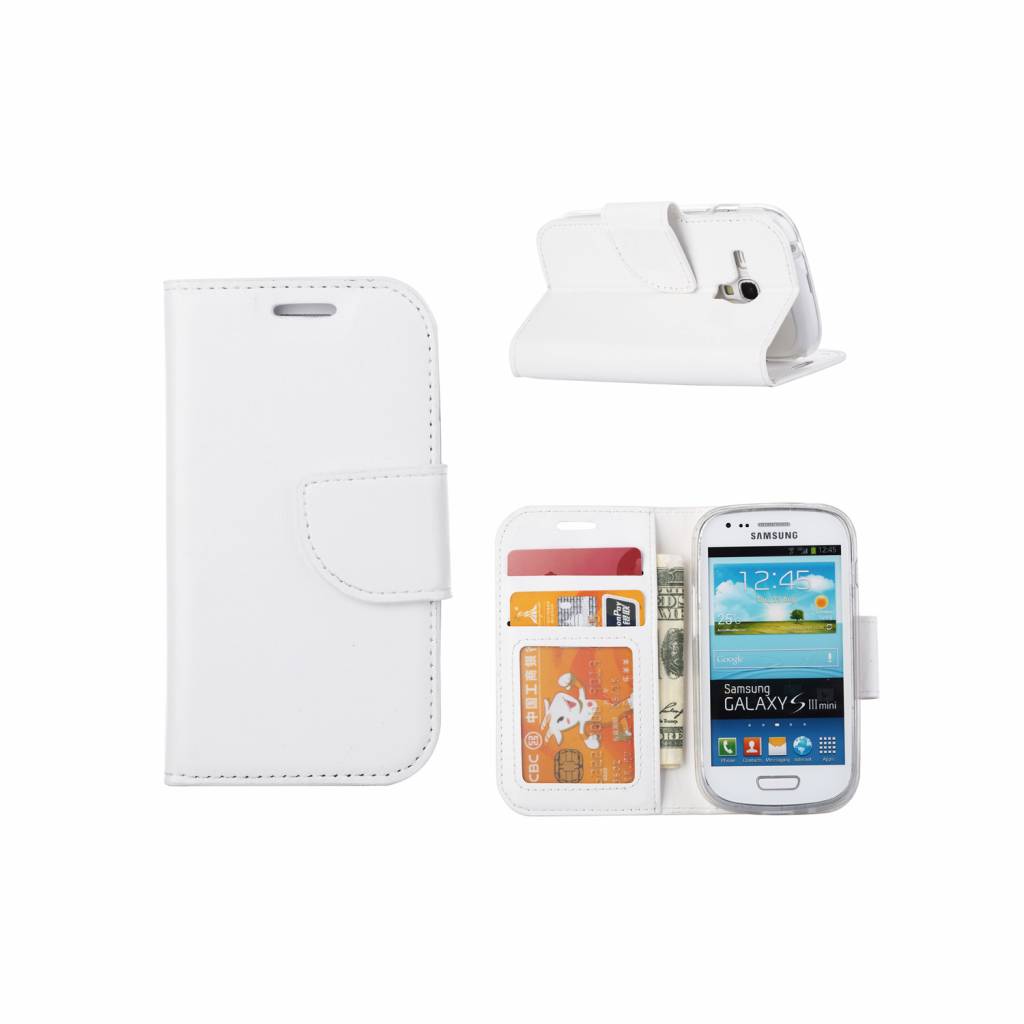 De schuld geven Welsprekend Specialiteit Bookcase Samsung Galaxy S3 Mini hoesje - Wit - Diamtelecom