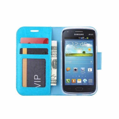 Bookcase Samsung Galaxy Core I8260 hoesje - Blauw