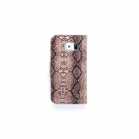 Slangenprint Lederen Bookcase hoesje - Zwart voor de Samsung Galaxy S6