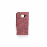 Schubben design Lederen Bookcase hoesje - Bordeauxrood voor de Samsung Galaxy S6