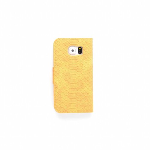 Schubben design Lederen Bookcase hoesje - Oranje voor de Samsung Galaxy S6