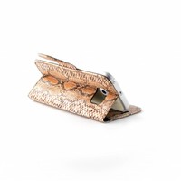 Slangenprint Lederen Bookcase hoesje - Bruin voor de Samsung Galaxy S6 Edge