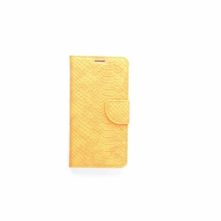 Schubben design Lederen Bookcase hoesje - Oranje voor de Samsung Galaxy S6 Edge Plus