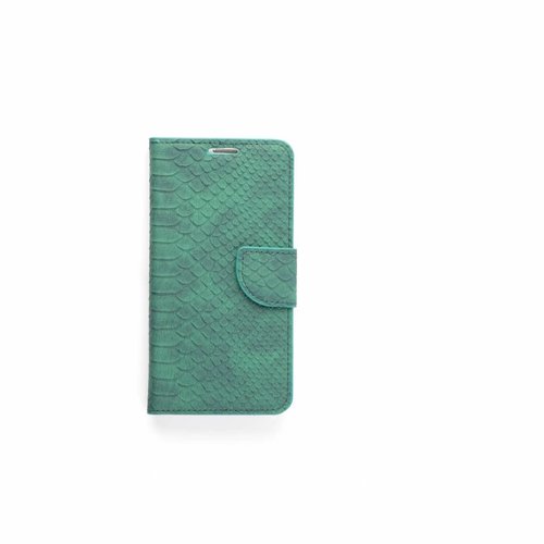 Schubben design Lederen Bookcase hoesje - Smaragdgroen voor de Samsung Galaxy S6 Edge Plus