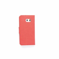 Schubben design Lederen Bookcase hoesje - Rood voor de Samsung Galaxy S6 Edge Plus