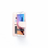 Schubben design Lederen Bookcase hoesje - Crème voor de Samsung Galaxy S6 Edge Plus