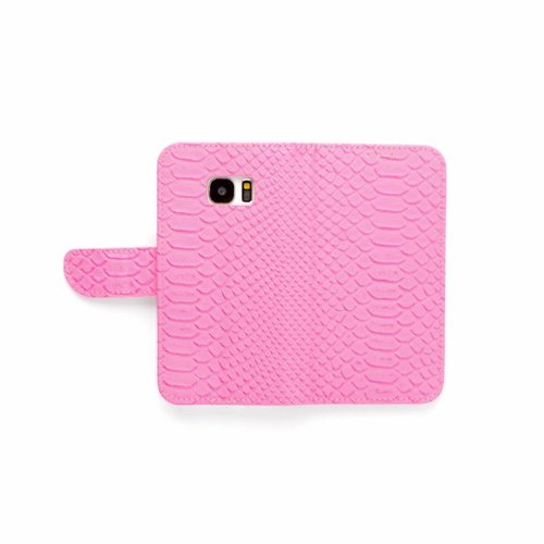 Schubben design Lederen Bookcase hoesje - Roze voor de Samsung Galaxy S7