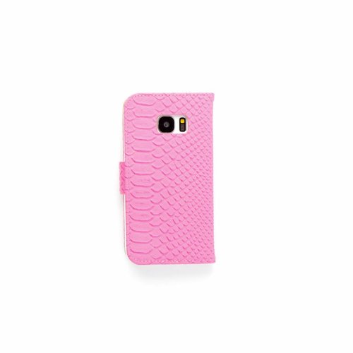 Schubben design Lederen Bookcase hoesje - Roze voor de Samsung Galaxy S7