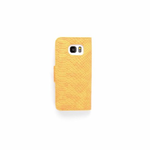 Schubben design Lederen Bookcase hoesje - Oranje voor de Samsung Galaxy S7 Edge