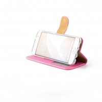 Schubben design Lederen Bookcase hoesje - Roze voor de Samsung Galaxy S7 Edge