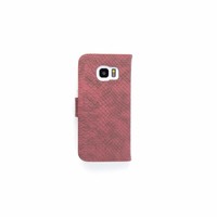 Schubben design Lederen Bookcase hoesje - Bordeauxrood voor de Samsung Galaxy S7 Edge