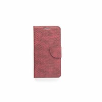 Schubben design Lederen Bookcase hoesje - Bordeauxrood voor de Samsung Galaxy S6 Edge Plus