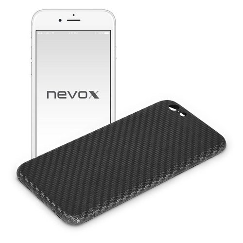 Nevox Originele Carbon Back Cover Hoesje voor de Apple iPhone 7 - Zwart