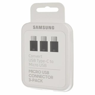 Originele Micro-USB naar Type-C Adapter 3-Pack - Zwart