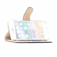 Schubben design Lederen Bookcase hoesje voor de Apple iPhone 7 - Zwart