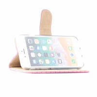 Schubben design Lederen Bookcase hoesje voor de Apple iPhone 7 - Lichtroze