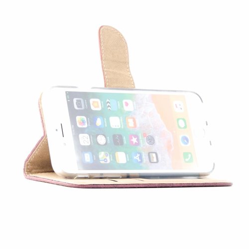 Schubben design Lederen Bookcase hoesje voor de Apple iPhone 7 - Bordeauxrood