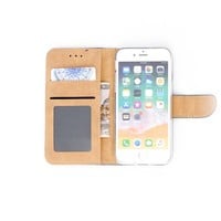 Schubben design Lederen Bookcase hoesje voor de Apple iPhone 7 - Donkerblauw